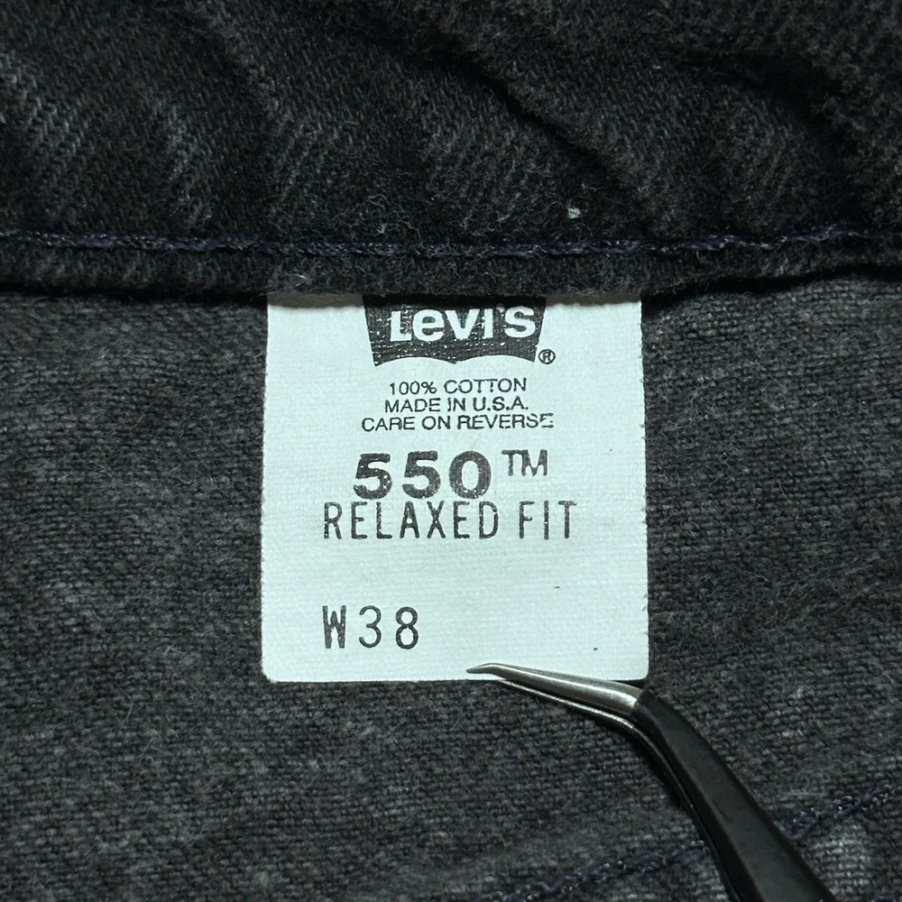 Levi's 550 Denim Shorts Mens 34* Relaxed Orange Tab Vintage 90s USA Made Black